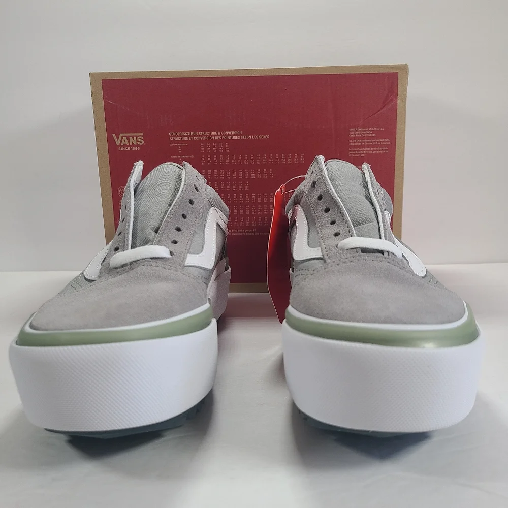 Vans Old Skool Stacked Platform Pastel Drizzle True White Sneakers Women Size 5 - Picture 3 of 12